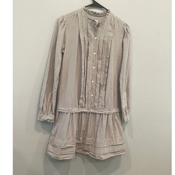 Rebecca Taylor Womens Cotton Shirt Dress XS Blue Striped Nautical Preppy Beachy - Picture 4 of 16